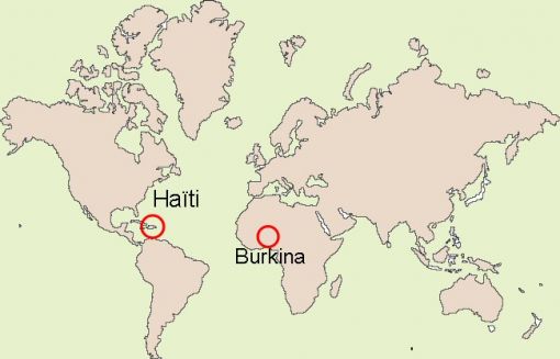 Deux lieux d'action : Haïti et le Burkina